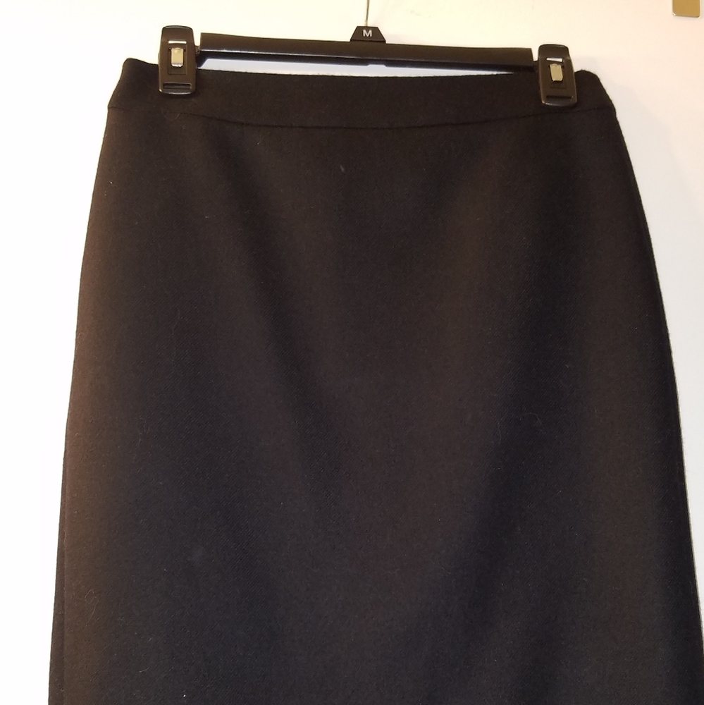 J. Crew double-serge wool pencil skirt, black, 4P